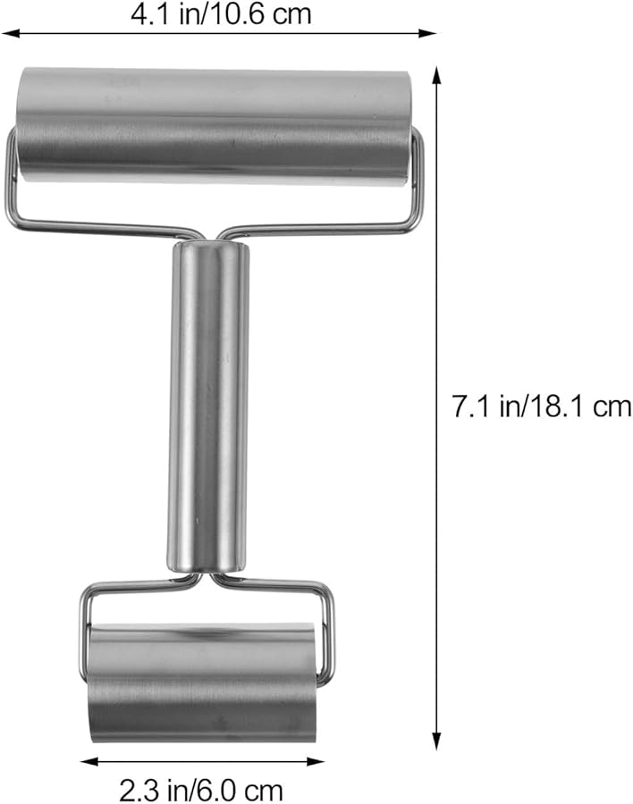 Stainless Steel Rolling Pin Double Ended Dough Roller 155g for Baking Noodles - Image 2